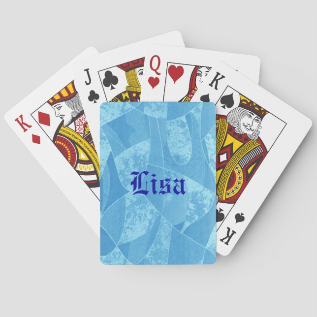 Jeu De Cartes Cartes de jeu personnalisées en verre bleu (dos)