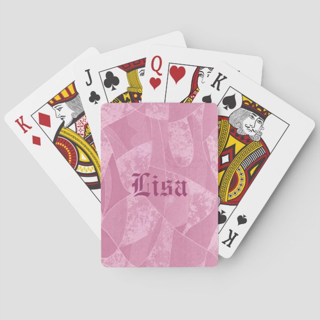 Jeu De Cartes Cartes de jeu personnalisées en verre rose (dos)