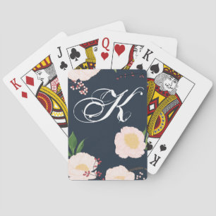 Jeu De Cartes Cartes de jeu personnalisées Fleurs florales blanc