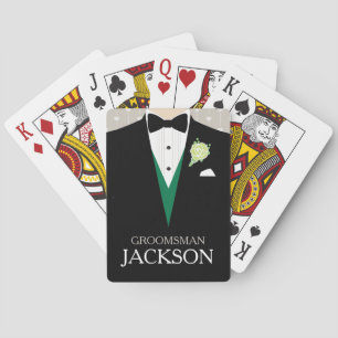 Jeu De Cartes Cartes de jeu personnalisées Groomsman tuxedo