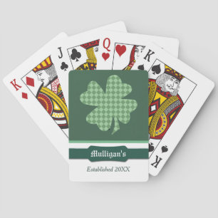 Jeu De Cartes Cartes de jeu personnalisées Shamrock Green Checks