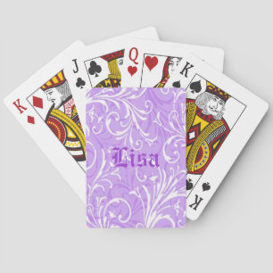 Jeu De Cartes Cartes de jeu personnalisées violettes ornementale