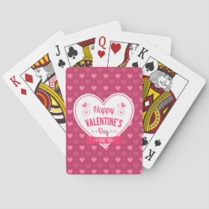 Jeu De Cartes Cartes de jeu roses et rouges de Saint-Valentin de