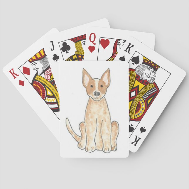 Jeu De Cartes Cartes de jeu rouges de Heeler de chien australien (dos)