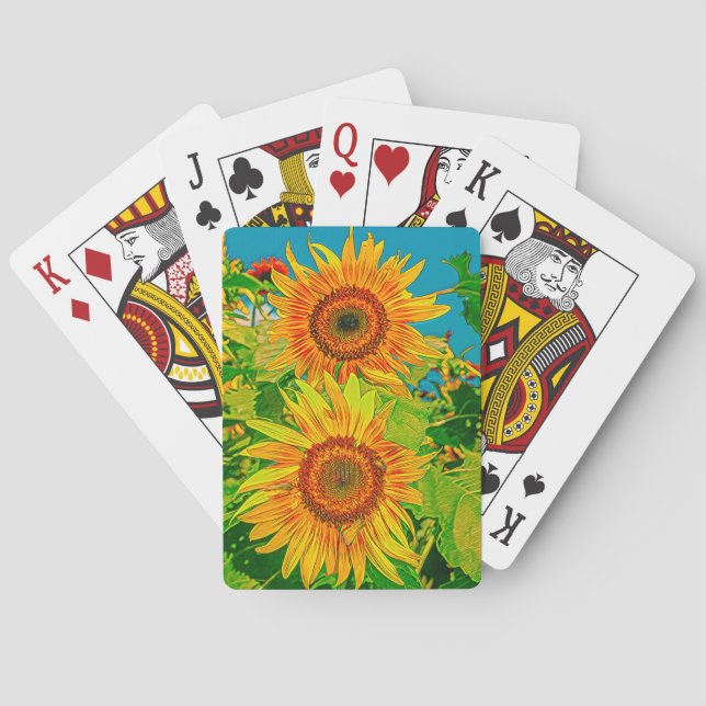 Jeu De Cartes Cartes de jeu sur le terrain de tournesol (dos)