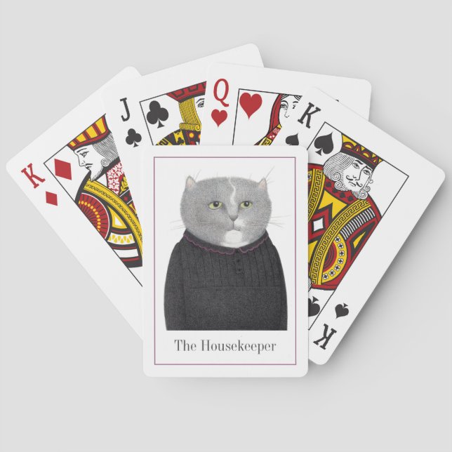 Jeu De Cartes CARTES DE JEUX CHAT DU MÉNAGE + Texte (dos)