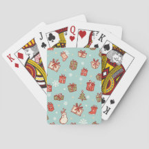 Cartes de jeux de motifs de cadeaux de Noël