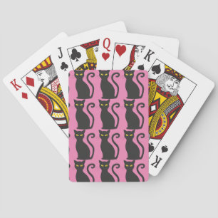 JEU DE CARTES CARTES DE JEUX ROSE CHAT NOIR CUTE