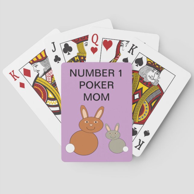 Jeu De Cartes Cartes de Jour Des Mères Personnalisables Bunnies (dos)