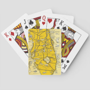 Jeu De Cartes Cartes de la carte des attractions de Floride 1952