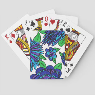 Jeu De Cartes Cartes de lecture à fleurs bleues