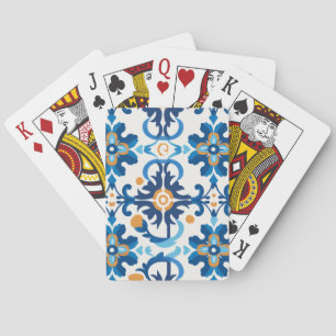 Jeu De Cartes Cartes de lecture à motifs bleues et Brown