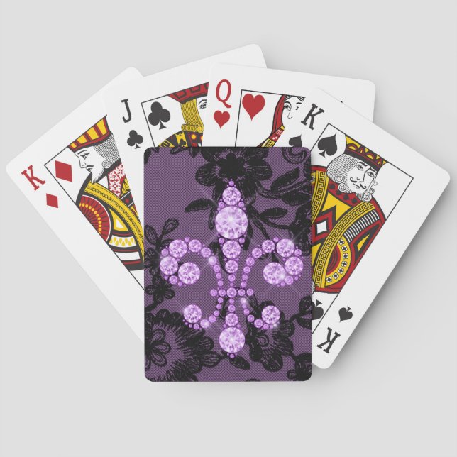 Jeu De Cartes Cartes De Lecture À Vélo Fleur De Lys Violet (dos)