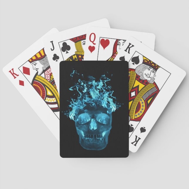 Jeu De Cartes Cartes de lecture Blue Fire Skull (dos)