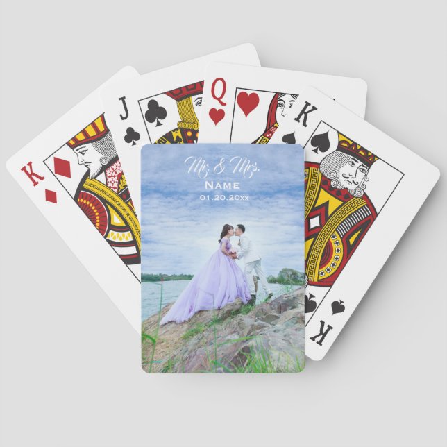 Jeu De Cartes Cartes de lecture classique Mariage personnalisées (dos)