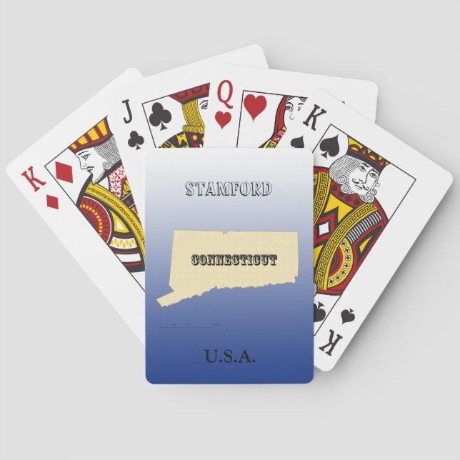 Jeu De Cartes Cartes de lecture - Connecticut State Map avec la  (dos)