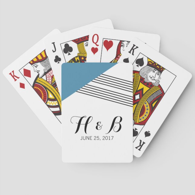 Jeu De Cartes Cartes de lecture de bandes géométriques bleues (dos)