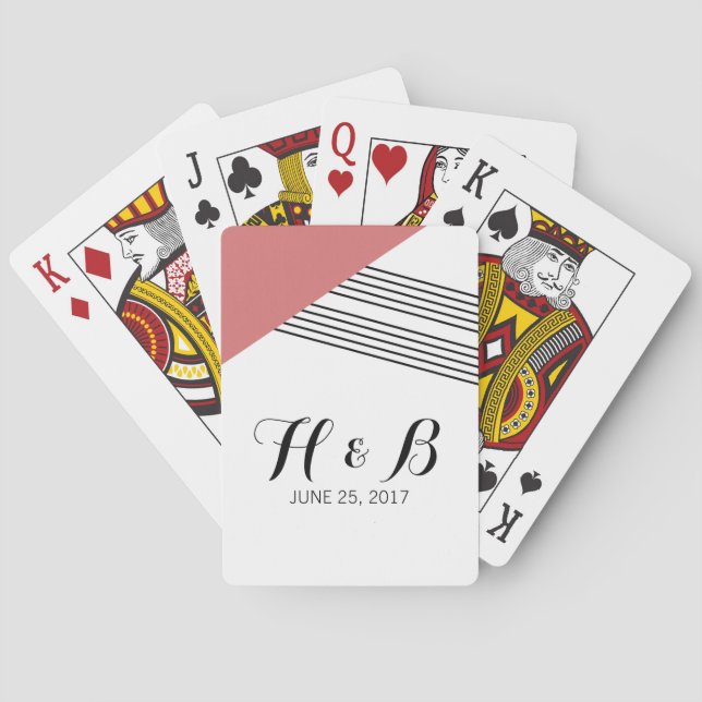 Jeu De Cartes Cartes de lecture de bandes géométriques rouges (dos)
