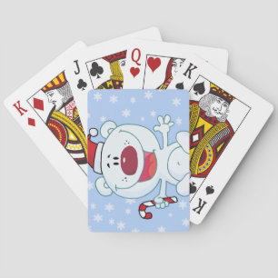 Jeu De Cartes Cartes de lecture de l'ours de Père Noël