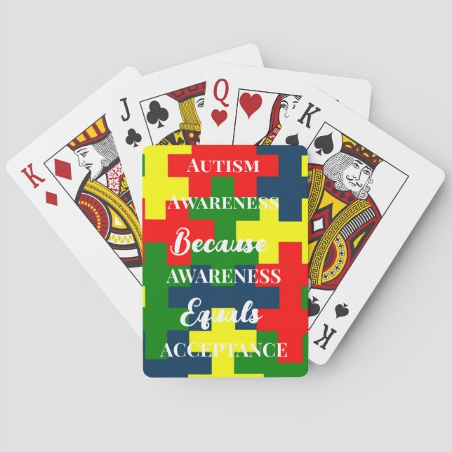Jeu De Cartes Cartes de lecture de sensibilisations sur l'autism (dos)
