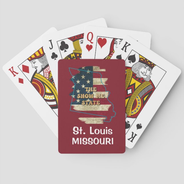 Jeu De Cartes Cartes de lecture d'état du Missouri personnalisée (dos)