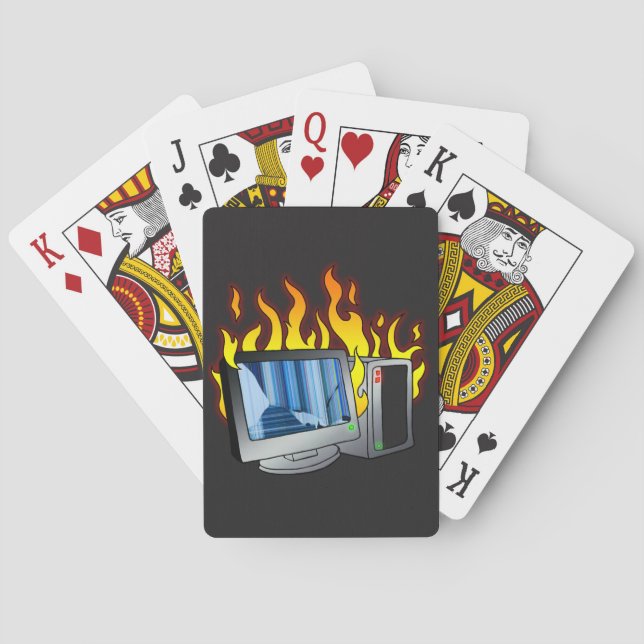 Jeu De Cartes Cartes de lecture d'incendie informatique (dos)