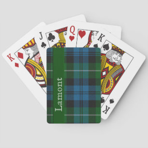 Jeu De Cartes Cartes de lecture écossaises bleu et vert Tartan P