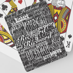 Jeu De Cartes Cartes de lecture en noir avec un motif de nom per