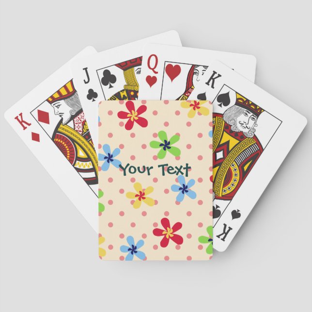 Jeu De Cartes Cartes de lecture Fleur Personnalisées (dos)