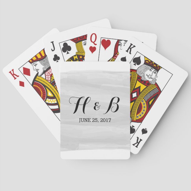 Jeu De Cartes Cartes de lecture gris aquarelle (dos)