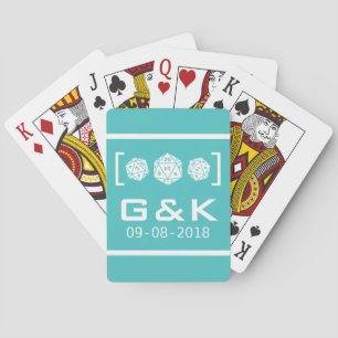 Jeu De Cartes Cartes de lecture Mariage turquoise D20 Dice