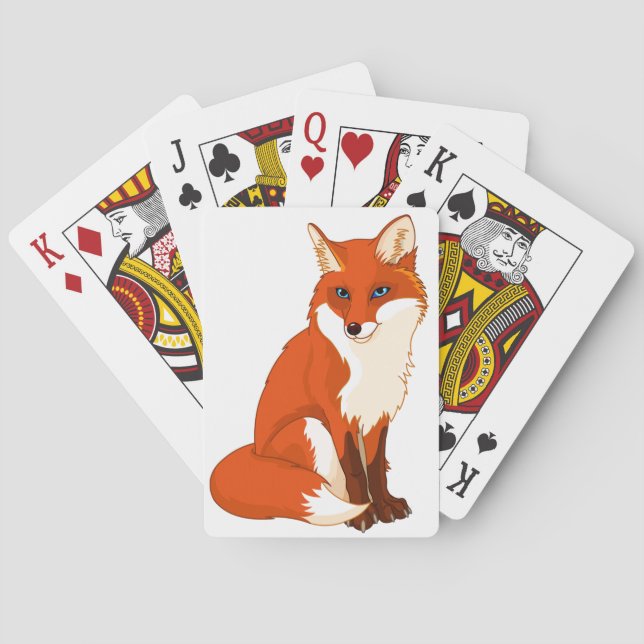 Jeu De Cartes Cartes de lecture mignonnes Fox assis (dos)