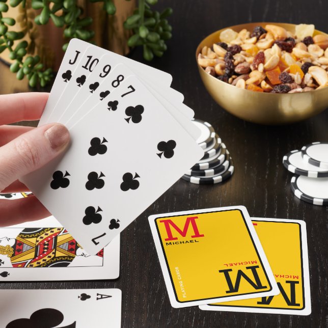 Jeu De Cartes Cartes de lecture monogramme avec nom personnalisé (In Situ)