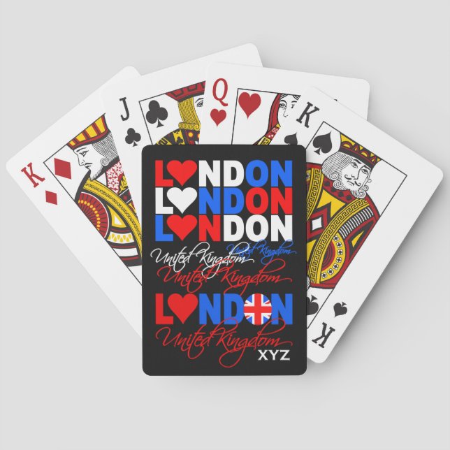 Jeu De Cartes Cartes de lecture monographique sur mesure London  (dos)