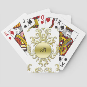 Jeu De Cartes Cartes de lecture personnalisées Monogramme Damask