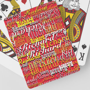 Jeu De Cartes Cartes de lecture rouges avec un motif de nom pers