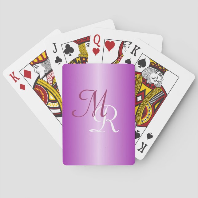 Jeu De Cartes Cartes de lecture violet monogrammes (dos)