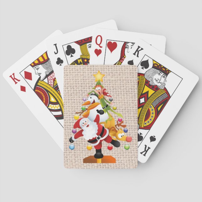 Jeu De Cartes Cartes de Noël joyeuses, visages standard (dos)
