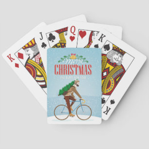 Jeu De Cartes Cartes de Noël Man on Bicycle