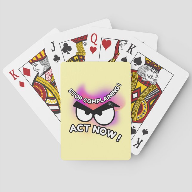 Jeu De Cartes Cartes de Poker : Agir maintenant (jaune) (dos)