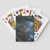 Cartes de poker ANIMALS Raccoon Woodland Stream