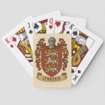 Cartes de poker au blason de la famille O'Brien