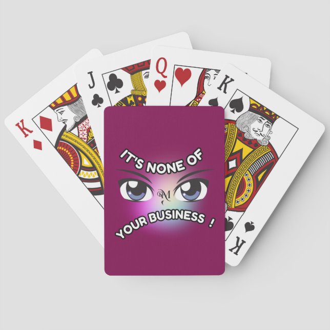 Jeu De Cartes Cartes de Poker : Aucun des vôtres (violet) (dos)