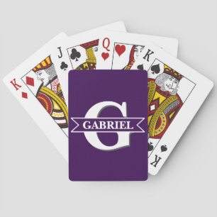 Jeu De Cartes Cartes de poker avec monogramme moderne personnali