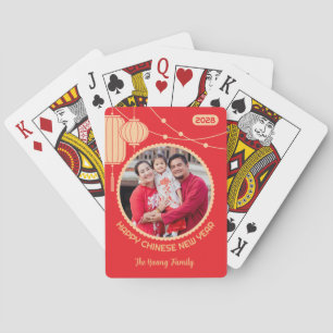 Jeu De Cartes Cartes de poker avec photo de lanterne pour le Nou