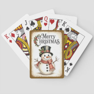 Jeu De Cartes Cartes de poker bonhomme de neige joyeux Noël