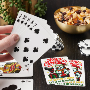 Jeu De Cartes Cartes de poker de luxe bonhomme de neige de Noël