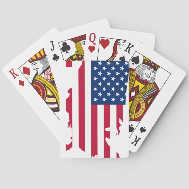 Jeu De Cartes Cartes de poker drapeau américain (dos)