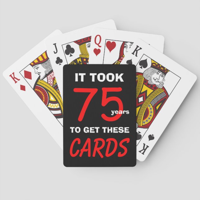 Jeu De Cartes Cartes de poker drôles pour 75e anniversaire   (dos)