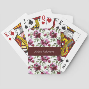 Jeu De Cartes Cartes de Poker Flore Rouge Personnalisées
